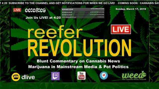 Reefer Revolution LIVE! Sundays Blunt Commentary on Cannabis News, Pot Politics & Marijuana Media