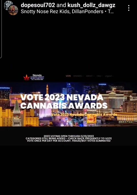 Vote for me for the Nevada cannabis awards