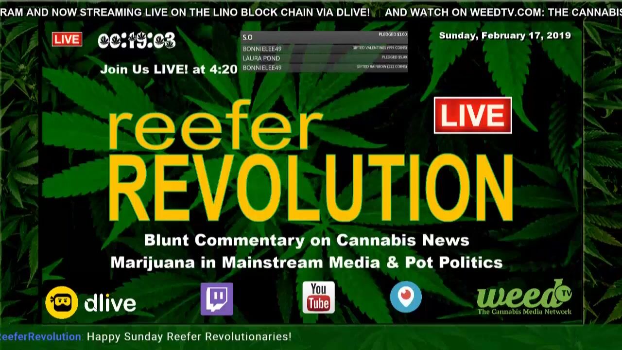 Reefer Revolution LIVE! Sundays Blunt Commentary on Cannabis News, Pot Politics & Marijuana Media