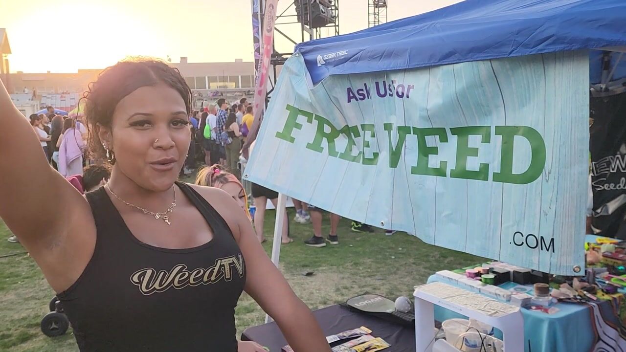Free weed at the WeedTV Booth courtesy of Mr. Nice USA!