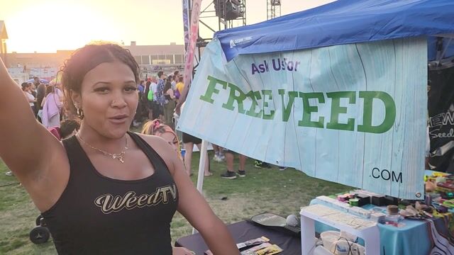 Free weed at the WeedTV Booth courtesy of Mr. Nice USA!