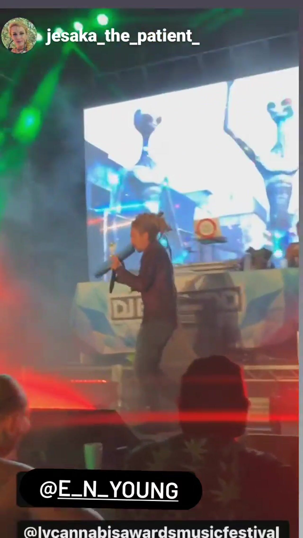 E.N Young performing live
