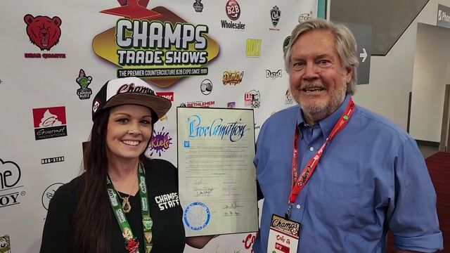 Vegas County Commissioner Tick Segerblom presents a Proclamation to Abi Wright