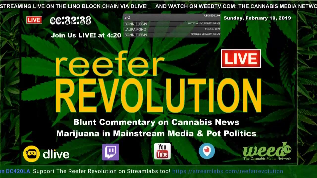 Reefer Revolution LIVE! Sundays Blunt Commentary on Cannabis News, Pot Politics & Marijuana Media