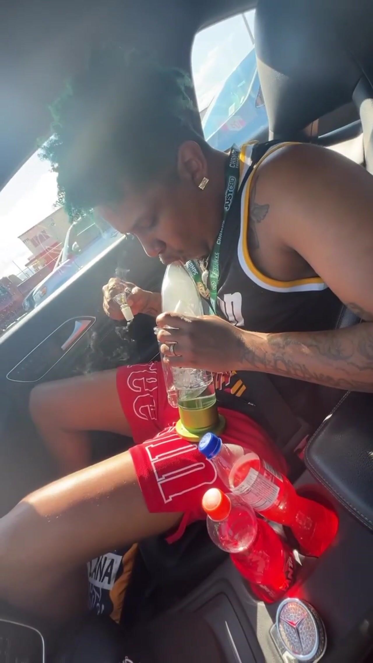 Bullet Bong Hits in The Whip !