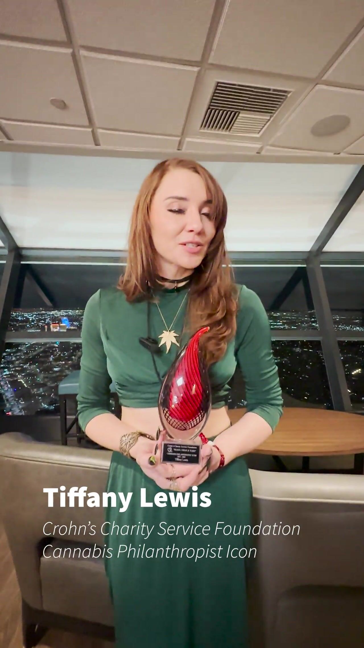 Tiffany Lewis of Green Spirit Vibes awarded the Crohn's Charity Service Foundation