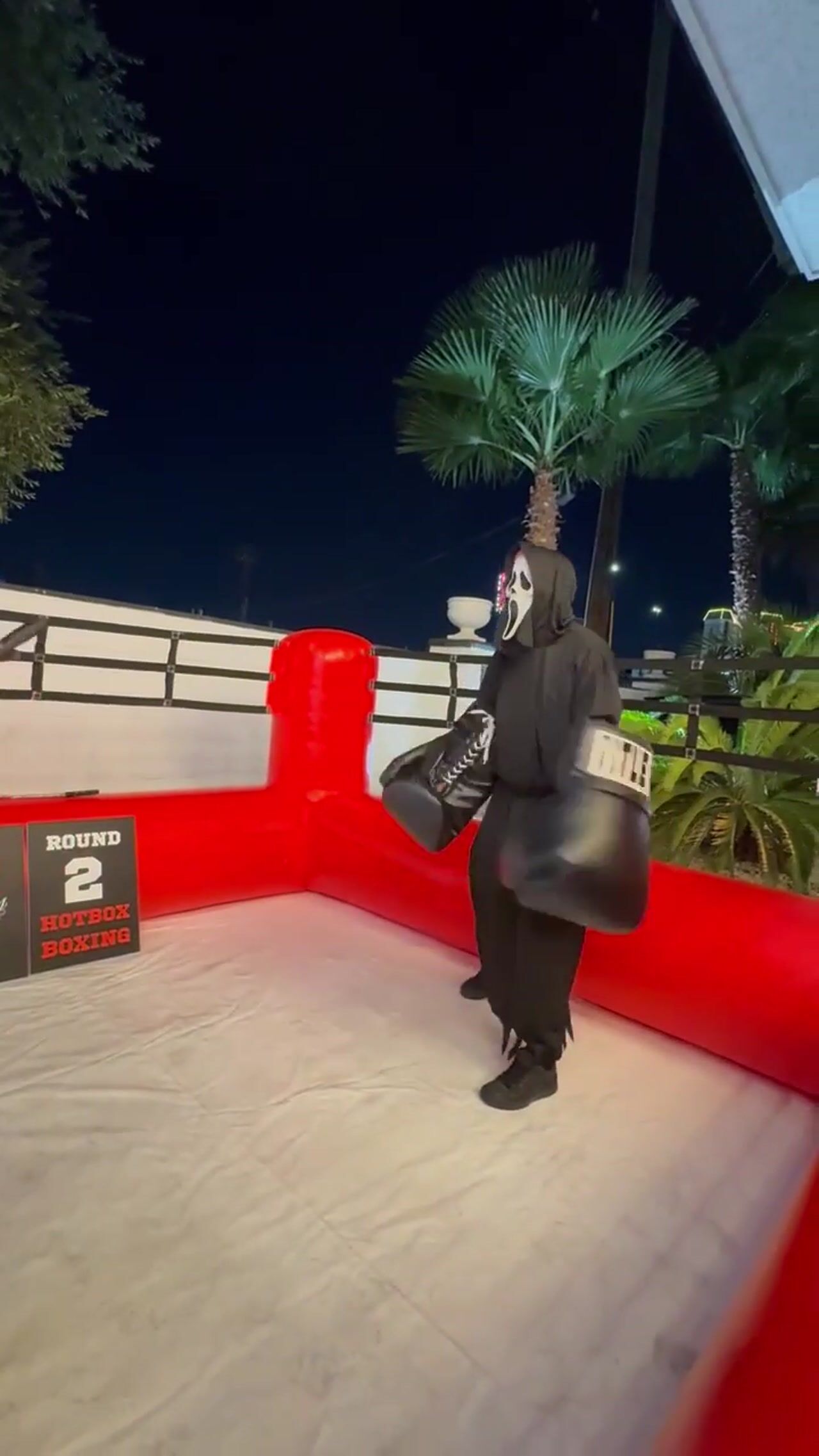 Scary Sheldon is in the Hot Box Boxing Ring!