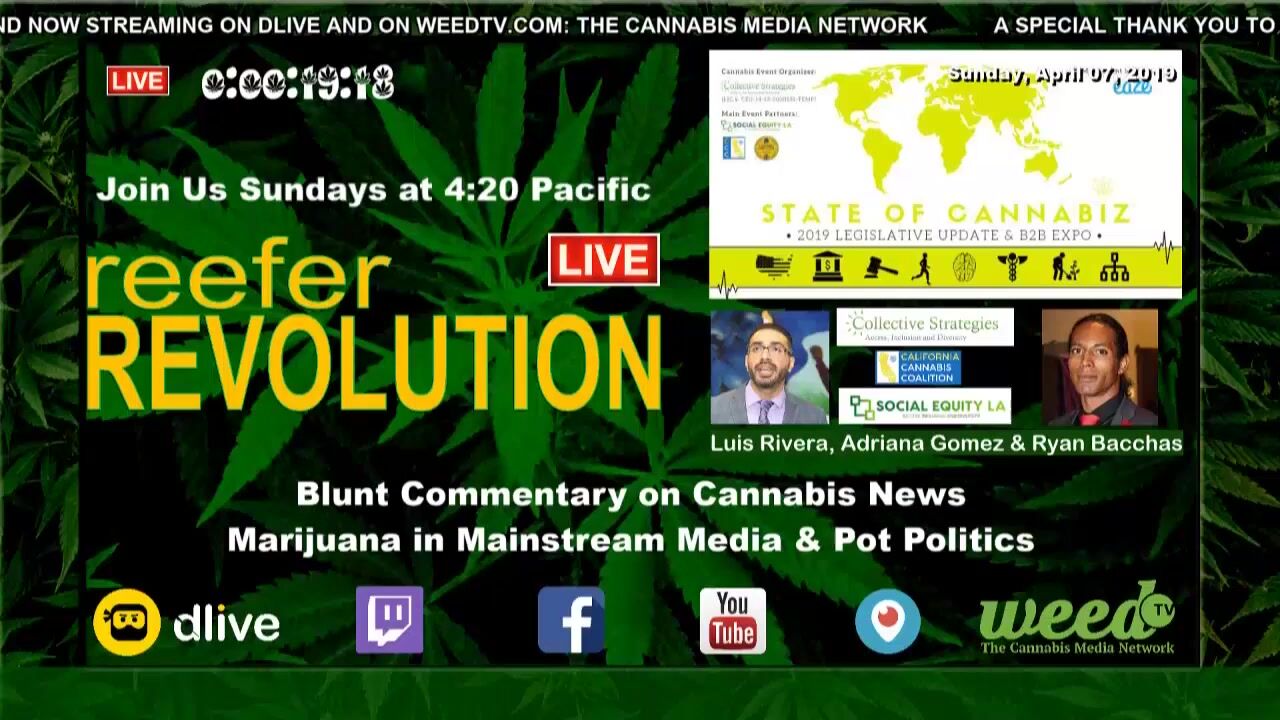 Reefer Revolution LIVE! Sundays Blunt Commentary on Cannabis News, Pot Politics & Marijuana Media