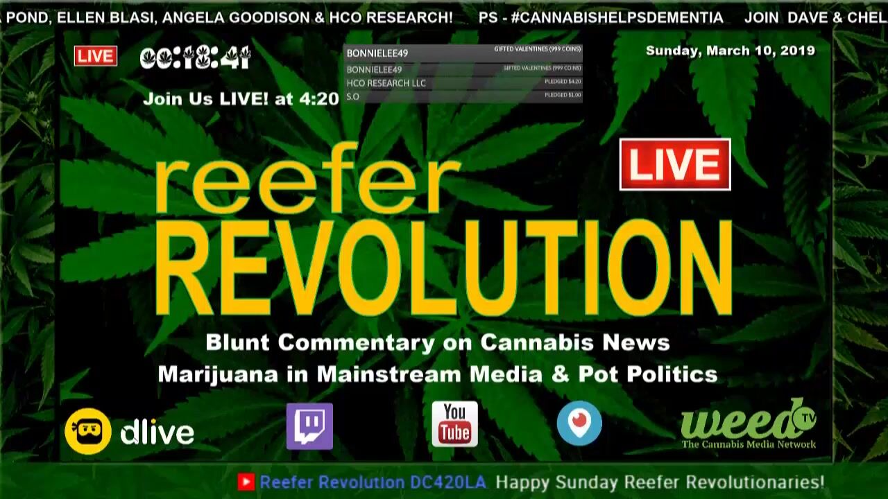 Reefer Revolution LIVE! Sundays Blunt Commentary on Cannabis News, Pot Politics & Marijuana Media